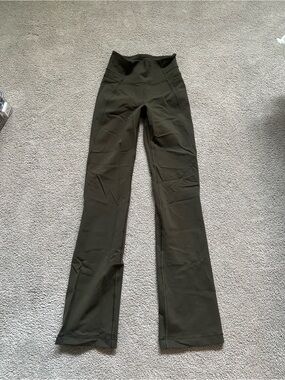 Lululemon High-Waist Olive Green Flare Leggings